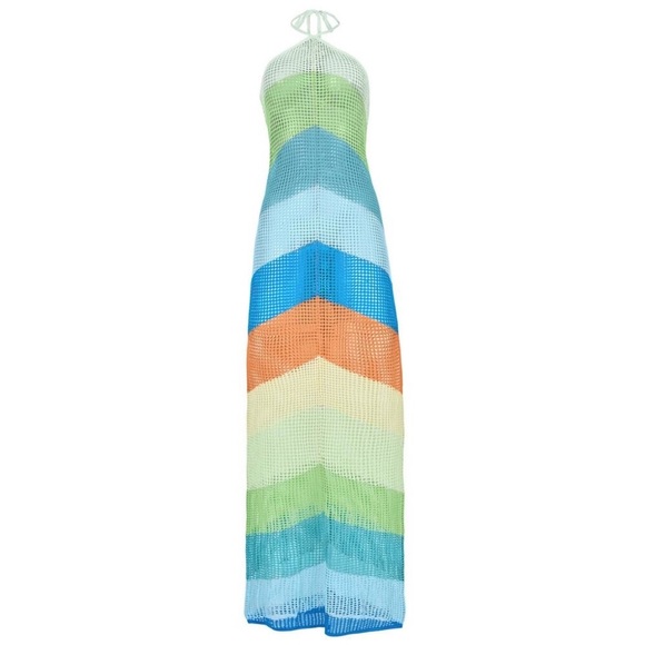 🌈 NWOT PQ SWIM Daria coverup Colorful Crochet Swim Cover-Up size XS/S - Picture 4 of 11